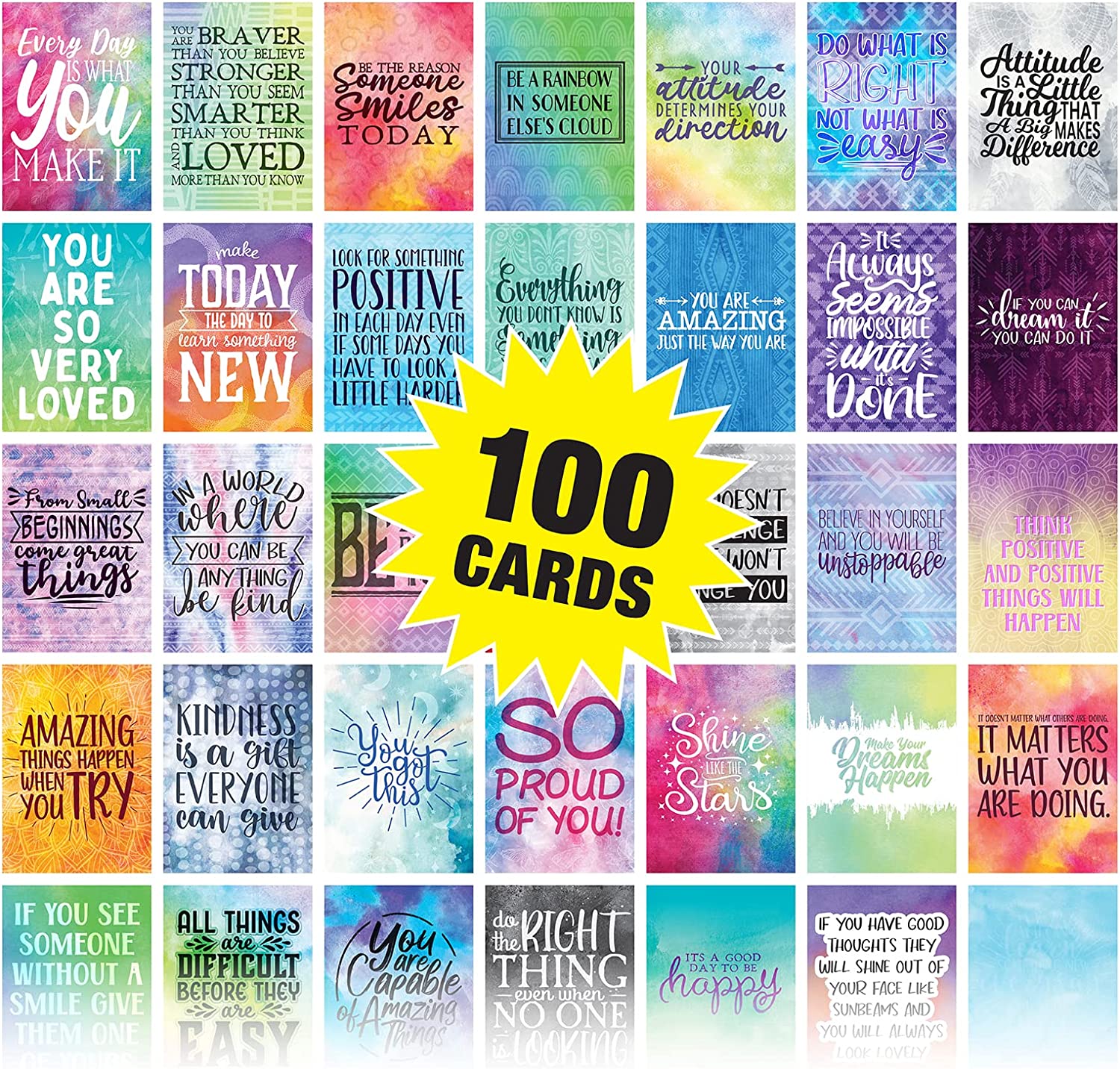 Motivational Cards: 100 Inspirational, Kindness, Motivational and Quote Cards. Business Card Size - 2.5x3.5 inches (Pack of 100) - Image 2
